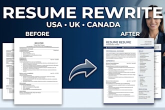 rewrite your resume for USA, UK, canada jobs