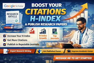 increase google scholar citation, hindex, write and publish research articles