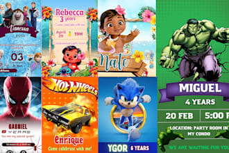 create modern birthday invitation,