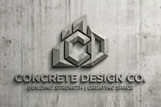 design a strong and professional concrete logo for your business
