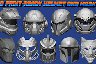 create 3d mask 3d helmet cosplay mask helmet printable stl oni mask for printing
