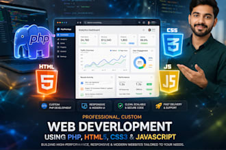 develop a professional website using PHP, HTML, and bootstrap