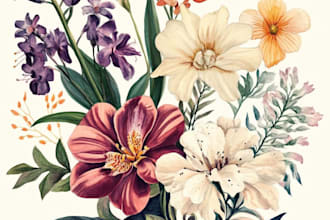 create vintage botanical, mystic design illustration