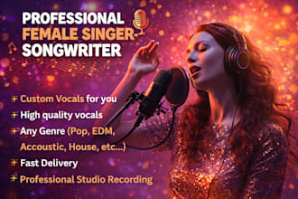be your female vocalist and singer songwriter pop singer rock singer edm vocals