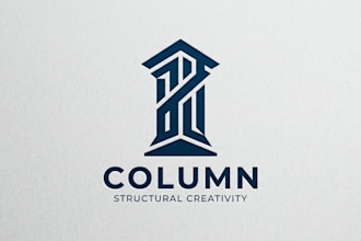 design a strong and elegant column logo for your brand