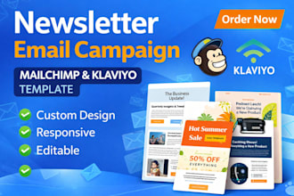 design newsletter, email campaign, mailchimp, klaviyo template