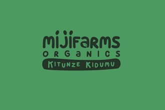 design organic vegetables fruits box logo