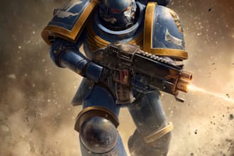 design professional warhammer 40k space marine illustration