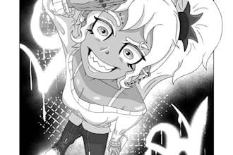 draw your characters in a comic panel style artwork