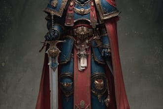 illustrate custom warhammer 40k hero or commander