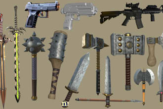 3d weapon 3d gun game props 3d sword 3d props unreal assets 3d weapon design