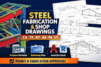 usa ca, tx, ny, ga, pa, ut, advance steel fabrication drawings and shop drawings