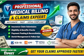 handle insurance claims, denial management and billing