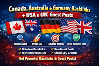do canada australia germany backlinks with USA and UK guest posts