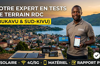 je vais tester votre matériel et vos réseaux en rdc
