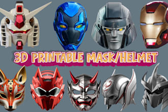 model print and paint 3d mask helmet cosplay mask helmet design mask painting