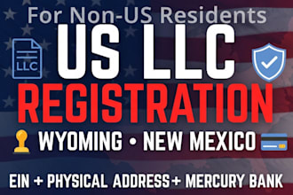us llc registration, mercury bank, USA bank creation, proof of address, US bank