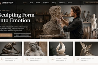 design sculptor website art studio website painter gallery portfolio website