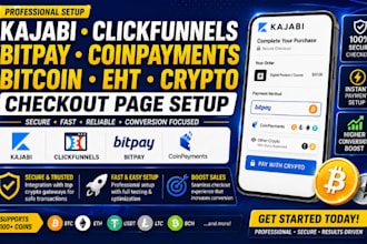 setup kajabi clickfunnels bitpay coinpayments bitcoin eht crypto checkout page