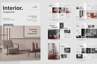 design real estate magazine layout or company profile editorial brochure design