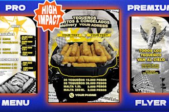 make menu and food flyers