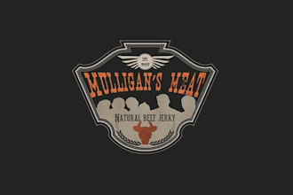 make eye catching logo for grass roots beef jerky start up