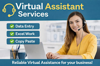 do data entry, excel, copy paste and virtual assistant work