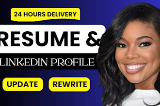 update review ats resume design cover letter linkedin in 24hrs