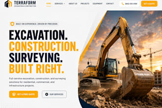 design wix excavation website construction  website surveyor  contractor website