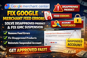 fix google merchant center suspension, product feed errors disapproved products