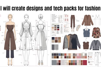 create designs and tech packs for fashion