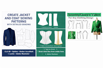 create custom clothing sewing pattern with grading pdf for any apparel