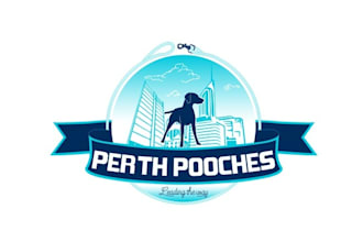 create a modern vibrant logo for perth pooches themed