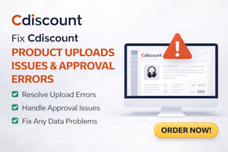resolve cdiscount product upload issues and approval errors