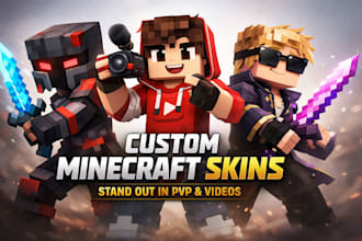 create custom minecraft skin for bedrock, java, youtube, pvp and hytale models