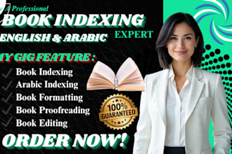 create a professional book index, proofread, and arabic indexing
