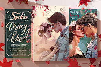 design illustrated romance book covers for amazon kdp
