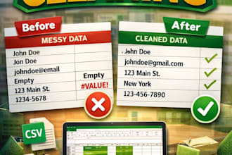 clean excel spreadsheet, data cleaning and data cleanup