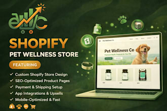 design premium 7 figure pet wellness, pet tech shopify store