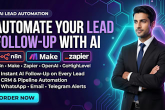 build ai lead follow up automation using n8n zapier or make