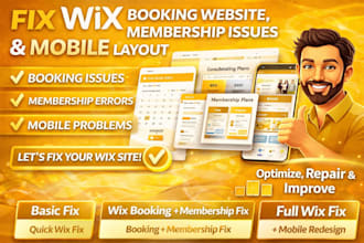 fix wix booking website membership issues fix wix mobile layout