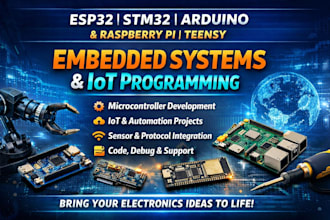 develop esp32, stm32, arduino, raspberry pi and teensy programming projects