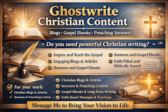ghostwrite christian content and e books