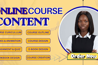 create onliine course content course creation online course course curriculum