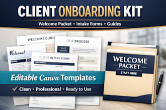 design client onboarding kit welcome packet and canva templates