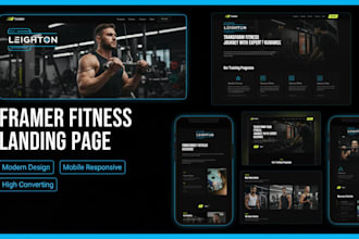 design a high converting SEO framer fitness landing page, gym coach landing page