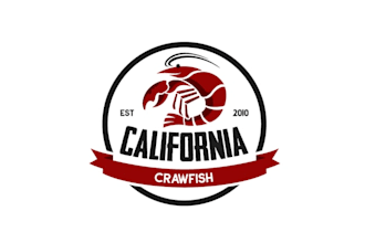 create powerful fun logo for california craw fish