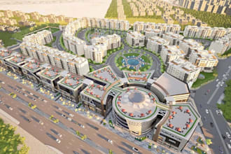 render3d mixed use community,commercial amenities,housing tract,residential park