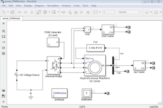 build simulate inverter, motor and power electronics system in matlab simulink