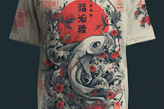 design japanese t shirt illustration